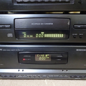 ONKYO／オンキョー チューナーアンプR-77 サウンドプロセッサーSR-77 CDデッキC-77 カセットデッキK-77 通電確認のみ ジャンクにての画像3