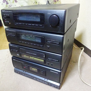 ONKYO／オンキョー チューナーアンプR-77 サウンドプロセッサーSR-77 CDデッキC-77 カセットデッキK-77 通電確認のみ ジャンクにての画像5