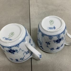 R2500304 ロイヤルコペンハーゲン マグカップ 2客ROYAL COPENHAGEN ペアマグカップ ブルーフルーテッドの画像5