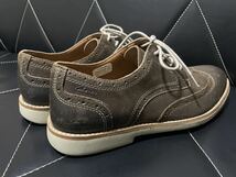 1度使用 Clarks クラークス UK8≒26cm レザーシューズ ビジネスシューズ ドレスシューズ ウイングチップ プレーントゥ ダークブラウン_画像5