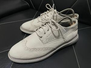 極美品 COLE HAAN コールハーン W08472 9.5B≒26.5cm レザーシューズ レザースニーカー ウイングチップ ホワイト 春夏 レディース 