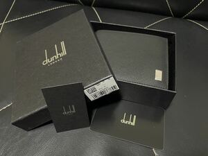 新品 未使用 dunhill ダンヒル 二つ折り財布 ウォレット コンパクト スマート ロゴ 金具 ブラック ダンディ 流行 紳士 春財布 総柄