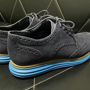 【人気モデル】極美品 COLE HAAN コールハーン C11096 7M≒24.5cm レザーシューズ レザースニーカー ウイングチップ ネイビー オシャレ 春の画像5