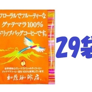 ◆送料無料(匿名/追跡/補償) ドリップバッグコーヒー フローラルでフルーティーなグァテマラ 29袋 加藤珈琲専門店 個包装 の画像1