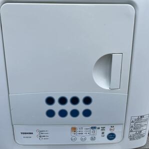 TOSHIBA 東芝 衣類乾燥機 ED-60C 6kg 新花粉フィルター ターボパワー乾燥 からみまセンサー ピュアホワイト 動作確認済 100V 2019年製の画像3