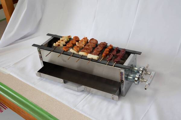 新品 焼き鳥 業務用 ガスグリラー 大串網焼き やきとり 下火式 焼物器 炙り 海鮮 BBQ プロ仕様 祭り 送料込 牛鶏豚 店頭販売 テイクアウト