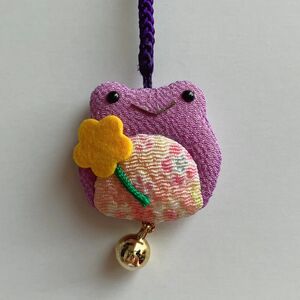 ちりめん細工 ハンドメイド ストラップ カエル