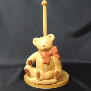SETO CRAFT ペーパーホルダー1996 熊 ベアー BEAR 陶器 木製 ゆうパック60サイズ