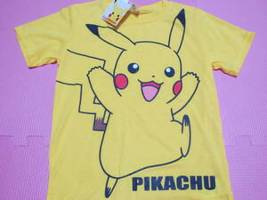 新品 130 ポケモン 半袖Tシャツ ピカチュウ ビッグプリント 黄色 男の子 女の子 ゲーム アニメ ポケットモンスター 夏物 120cm〜 送料無料