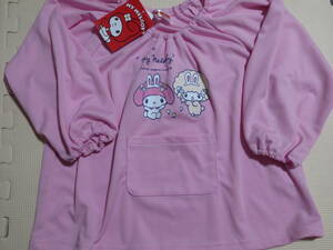  новый товар 110 My Melody длинный рукав рубашка розовый карман есть . одежда фортепьяно Chan . еда фартук девочка Sanrio уход за детьми . детский сад 100cm~ бесплатная доставка 