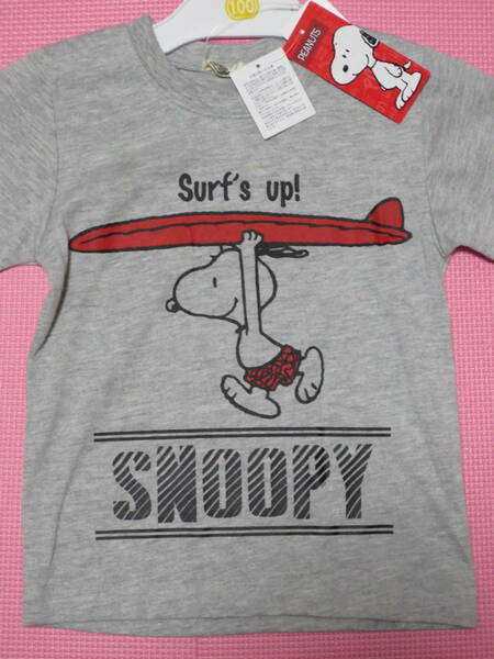 新品 100 スヌーピー 半袖Tシャツ サーフィン柄 水着姿 SNOOPY ピーナッツ 女の子 男の子 夏物 保育園 幼稚園 入園準備 95cm～ 送料無料