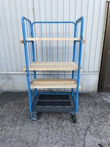 [ receipt limitation ] used basket push car original work wooden interim shelves 3 sheets attaching distribution equipment transportation warehouse TBDY0032