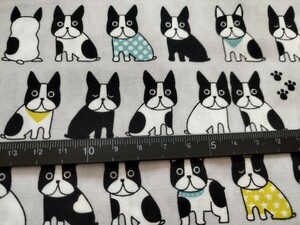 ☆シーチング0604☆幅約100cm×長さ約50cm 　入園入学準備に！　ハンドメイド 0319 Q839 フレブル 犬 わんこ