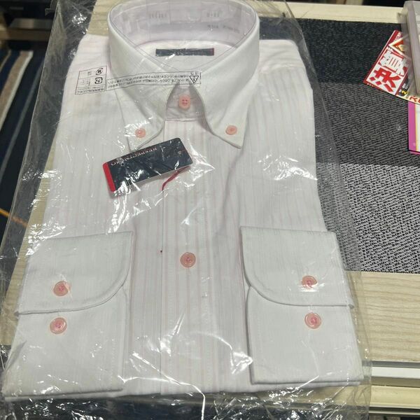ワイシャツ 白 ストライプ 長袖シャツ　新品未使用