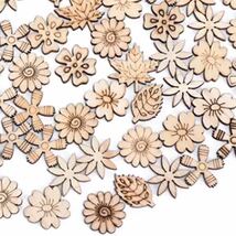 トールペイント　花　葉　造花　植物　ハンドメイド　手作り　白木　インテリア　新品　置物　木製　材料　素材　お花 白木　木工製品_画像7