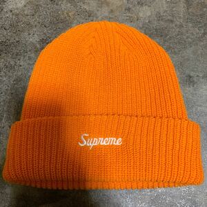 21SS Supreme Loose Gauge Beanie Orange フリー サイズ シュプリーム ビーニー ニット帽 CAP