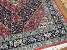 最高級 ペルシャ絨毯 手織り カーペット ラグ 281.5×198cm 約3.5畳相当 ウール シルク (貝377)_画像5