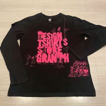 グラニフプリント長袖TシャツメンズSサイズバックプリントロンTgraniph黒ブラック細身タイト_画像2