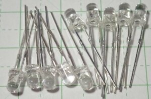 3mm cannonball type LED white high luminance type 20000mcd 10 pcs set 