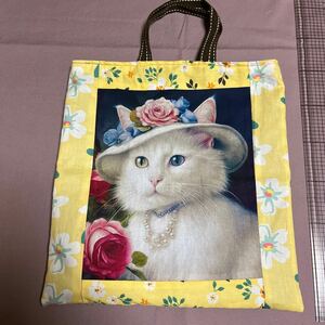 しろねこ トートバッグ ハンドメイド 