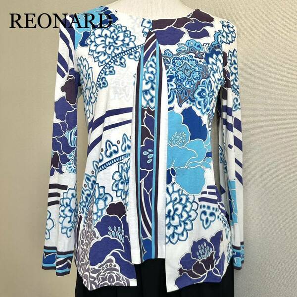 レオナール/reonard/レディース/トップス/カットソー/花柄/サマーニット/美品/38/M