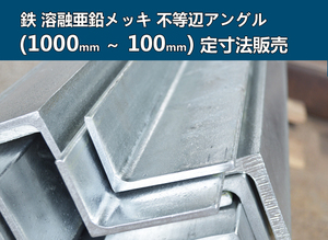 鉄 溶融亜鉛メッキ不等辺山形鋼 各形状 (1000～100mm)各定寸長さでの販売F41