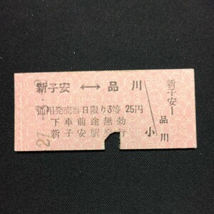 【5978】新子安⇔品川 相互 矢印式 乗車券 硬券 鉄道 国鉄 古い切符