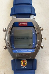 シチズン CITIZEN サムライジャパン 1996 JFA サッカー 日本代表 チタニウムウォッチ ジャンク 美品 4-DTZ004 べゼル無し