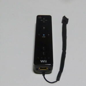 RS015【送料無料 即日発送 動作確認済】Wii リモコン 任天堂 純正 RVL-003 ブラック 黒 コントローラー　ストラップ