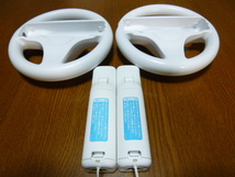 HR040【即日配送 送料無料】Wii マリオカート ハンドル リモコン　ストラップ2個セット　ホワイト（動作良好 クリーニング済）任天堂 純正 _画像2