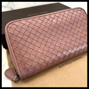 ★【極美品！希少！】 BOTTEGA VENETA ボッテガヴェネタ イントレチャート 長財布 ラウンドファスナー　赤茶　定価7.8万 33