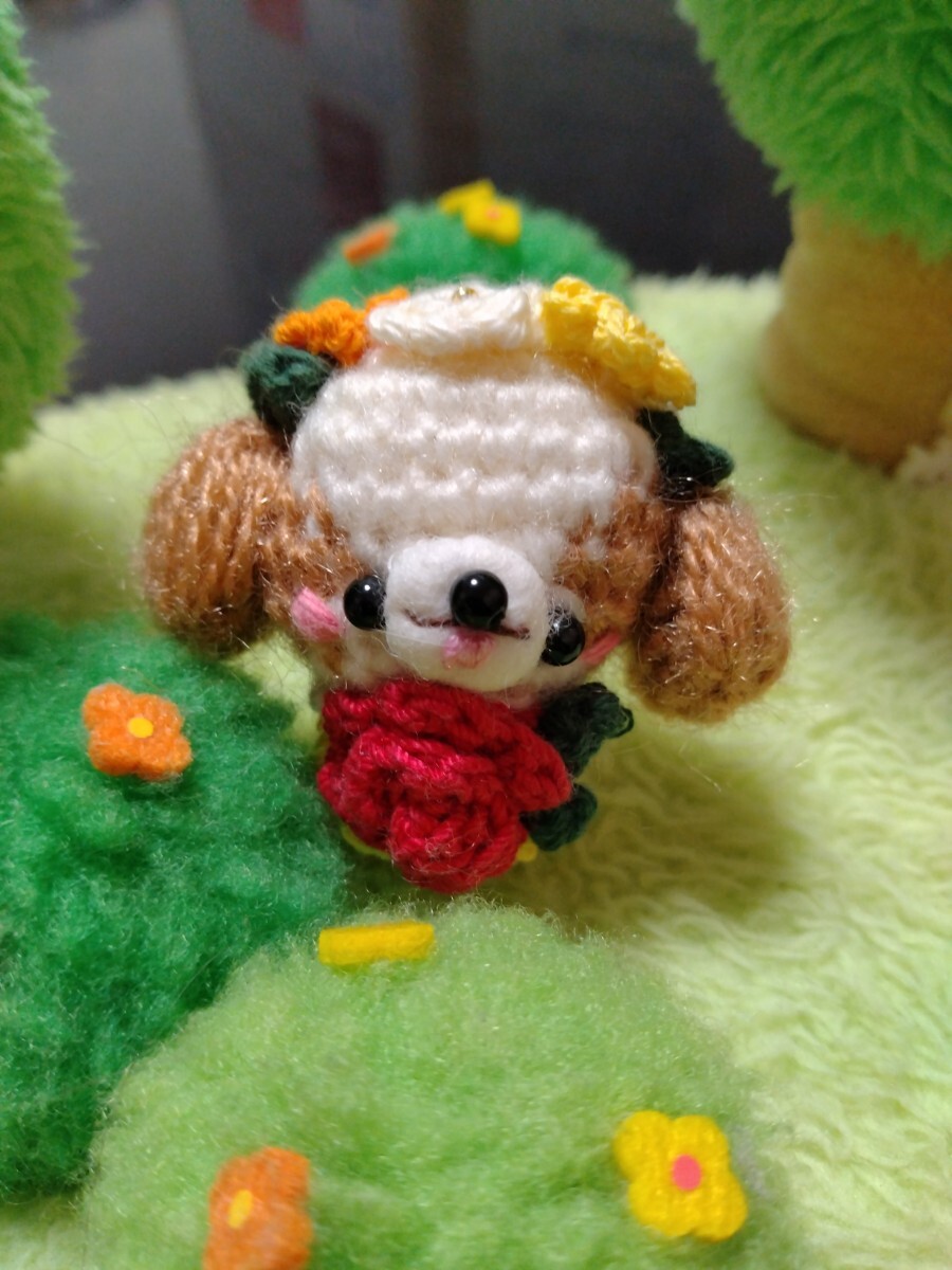 الفنان☆ لعبة شيه تزو أميجورومي المصنوعة يدويًا من القطيفة ■تاج الزهور على شكل الجمال والوحش, لعبة, لعبة, لعبة محشوة, أميجورومي