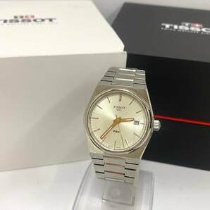 TISSOT ティソ PRX ピーアールエックス シルバー文字盤 クォーツ メンズ 腕時計 T137210 美品 稼働 箱 余りコマ付きの画像2