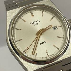 TISSOT ティソ PRX ピーアールエックス シルバー文字盤 クォーツ メンズ 腕時計 T137210 美品 稼働 箱 余りコマ付きの画像3