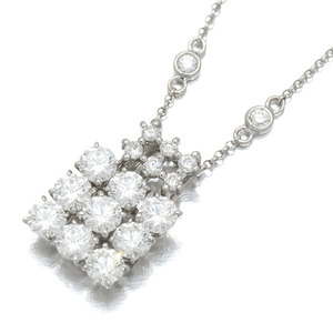 K18WG/プラチナ ダイヤモンド ネックレス 46cm D1.937ct/0.48ct/0.16ct 女性 プレゼント 誕生日