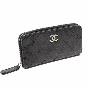 1円～CHANEL ワイルドステッチ 黒 キャビアスキン 長財布 ココマーク 希少デザイン 廃盤モデル シャネル