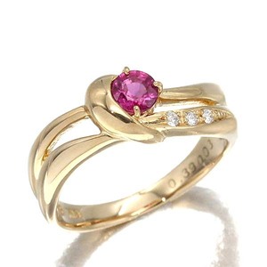  Vendome Aoyama VENDOME AOYAMA K18YG ruby diamond ring 11 number R0.39ct D0.03ct yellow gold 750 brand birthstone 7 month 