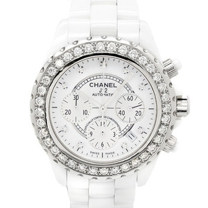  Chanel CHANEL J12 chronograph white ceramic /SS white face 9PD bezel after diamond men's wristwatch self-winding watch 41mm