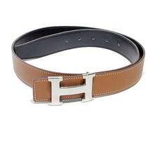 エルメス HERMES コンスタンス Hベルト リバーシブル 30mmベルト ブラック/ブラウン シルバー金具 □J刻印_画像2