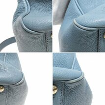 ★1円～ 送料無料★ グッチ GUCCI バンブー ショッパー スモール 2WAY ハンドバッグ ショルダーバッグ レザー ブルー系 336032 レディース_画像4