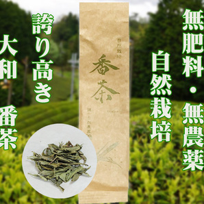 自然栽培 番茶(100g)★奈良県産★誇り高き大和茶★無肥料・無農薬★緑滴るほどに育った力強い茶葉を蒸し緑茶製法で清らかに仕上げました♪