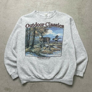 90年代 Outdoor Classics アニマルプリント スウェットシャツ 鹿 メンズXL相当