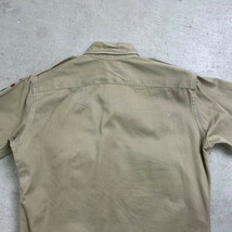 46年納品 40年代 米軍実品 長袖 コットンツイル チノ ミリタリー オフィサーシャツ ワッペン メンズS-M相当_画像8
