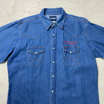 90年代 Wrangler ラングラー デニム ウエスタンシャツ 長袖シャツ メンズXL相当_画像2