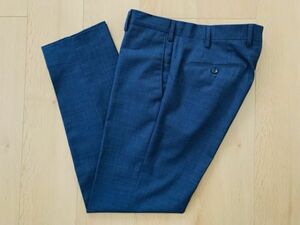 【良品】GERMANO for EDIFICE ジェルマーノ★SLIM★ストレッチウールパンツ★ネイビー系★48★イタリア製