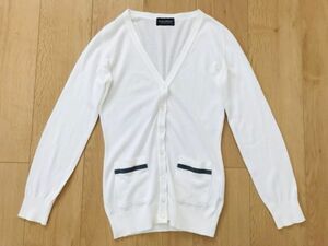 【良品】JOHNSMEDLEY★コットンカーディガン★白★S