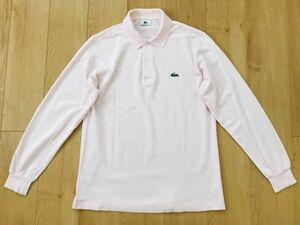 LACOSTE★長袖鹿の子ポロシャツ★薄ピンク★4