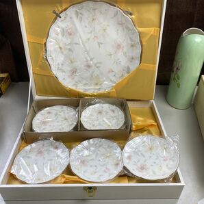 香蘭社 湯呑み 茶器 カップ 花柄 花瓶 花器 KORANSHA ナルミ NARUMI 9296 プチケーキセット の画像7