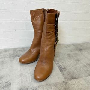 COACH Coach boots leather tea Brown size5 1\2 22.5cm small size lady's S623