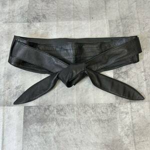 ADORE Adore waist Mark sash belt leather belt futoshi belt black black lady's G18